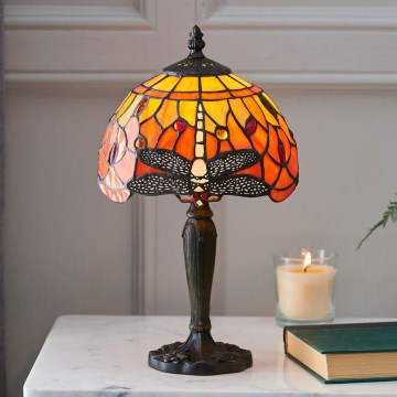 Endon 64091 - Lampada da tavolo Tiffany DRAGONFLY 1xE14/7W/230V Ø 20 cm