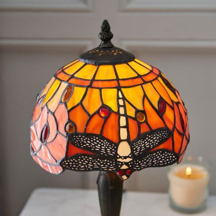 Endon 64091 - Lampada da tavolo Tiffany DRAGONFLY 1xE14/7W/230V Ø 20 cm