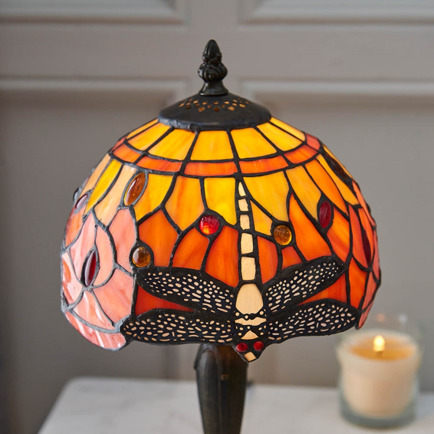 Endon 64091 - Lampada da tavolo Tiffany DRAGONFLY 1xE14/7W/230V Ø 20 cm