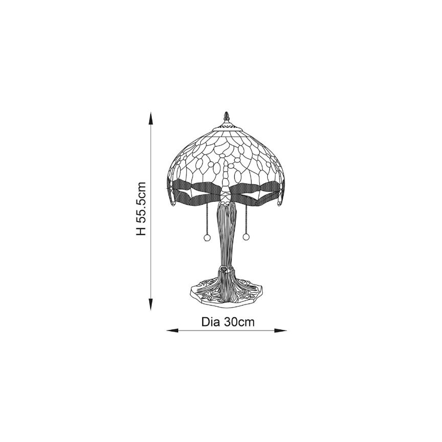 Endon 64092 - Lampada da tavolo DRAGONFLY 2xE27/60W/230V Ø 30 cm