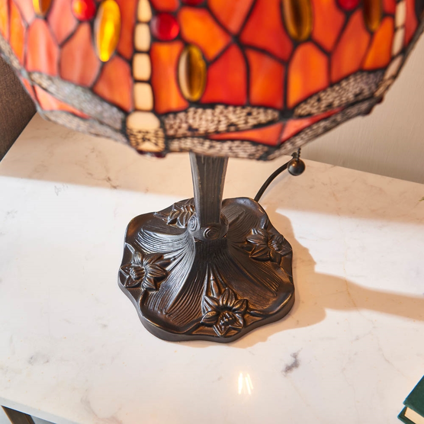 Endon 64092 - Lampada da tavolo Tiffany DRAGONFLY 2xE27/60W/230V Ø 30 cm