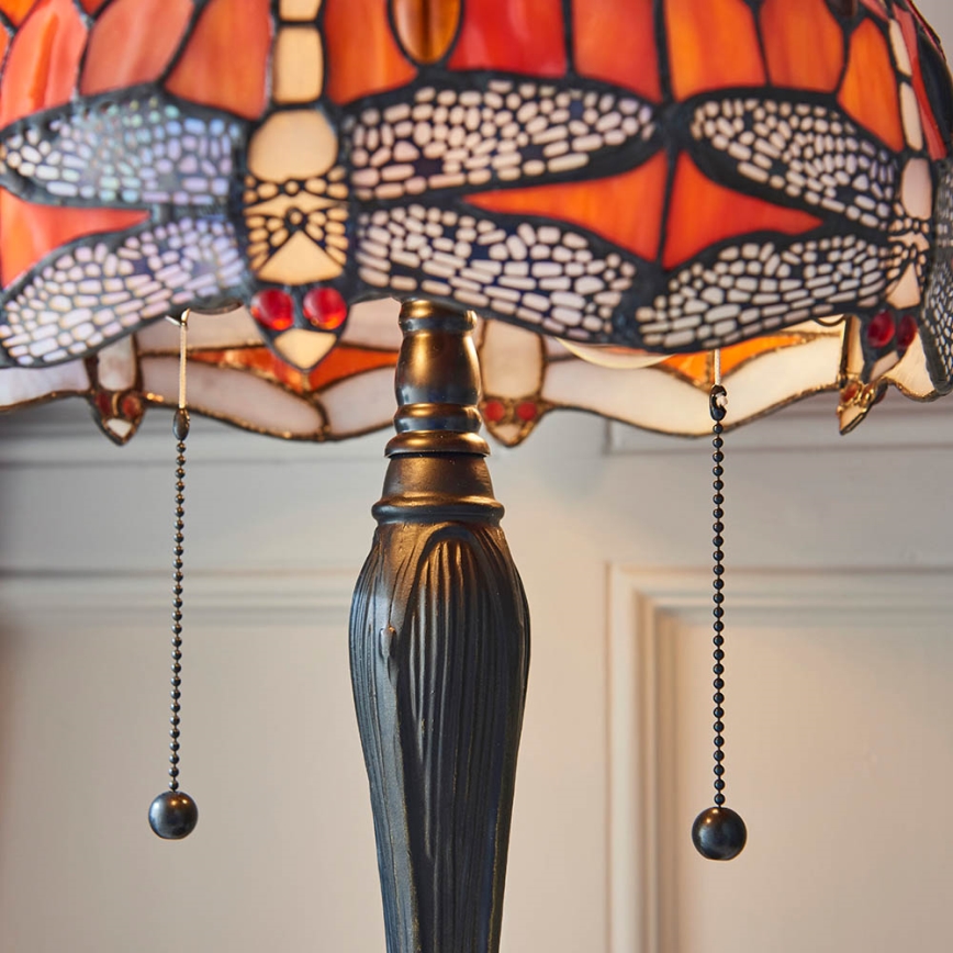 Endon 64092 - Lampada da tavolo Tiffany DRAGONFLY 2xE27/60W/230V Ø 30 cm