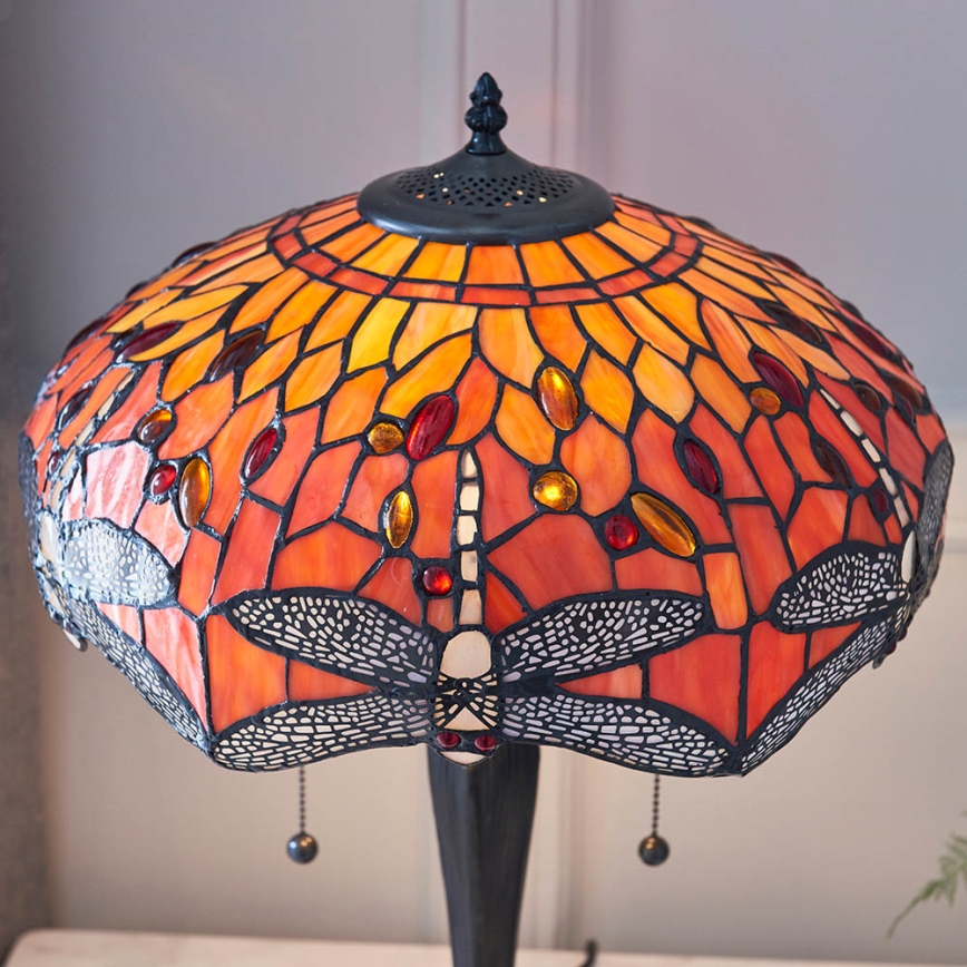 Endon 64093 - Lampada da tavolo Tiffany DRAGONFLY 2xE27/60W/230V diam. 41 cm