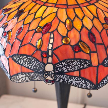 Endon 64093 - Lampada da tavolo Tiffany DRAGONFLY 2xE27/60W/230V diam. 41 cm