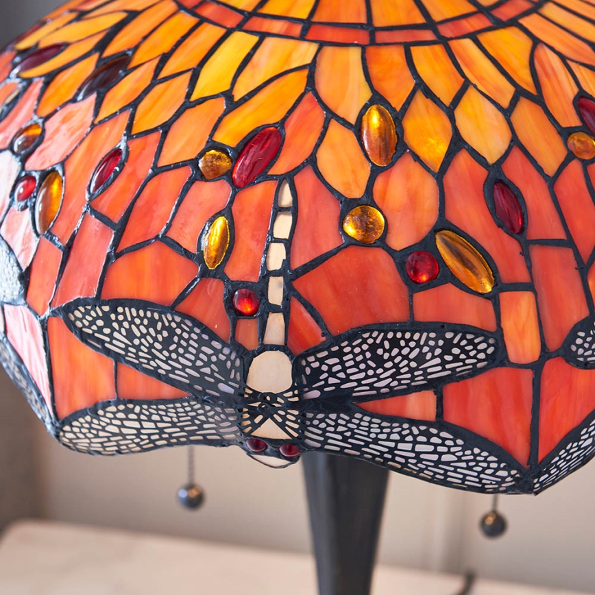 Endon 64093 - Lampada da tavolo Tiffany DRAGONFLY 2xE27/60W/230V diam. 41 cm