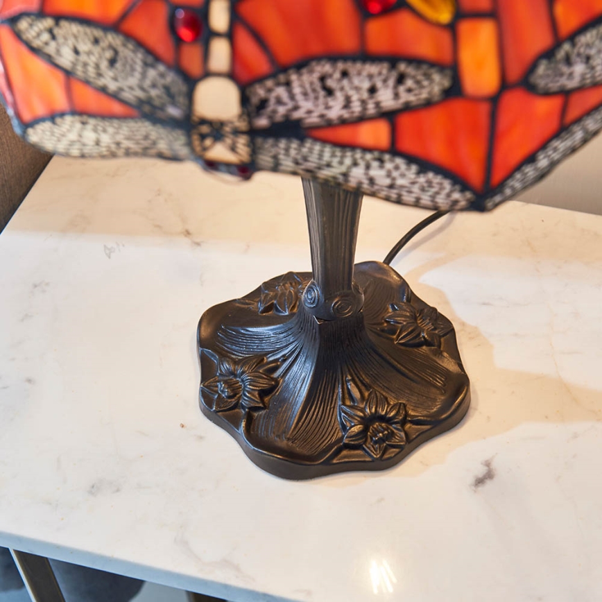 Endon 64093 - Lampada da tavolo Tiffany DRAGONFLY 2xE27/60W/230V diam. 41 cm
