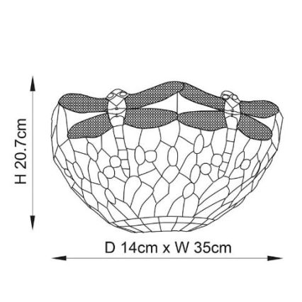 Endon 64102 - Lampada da parete DRAGONFLY 1xE14/40W/230V