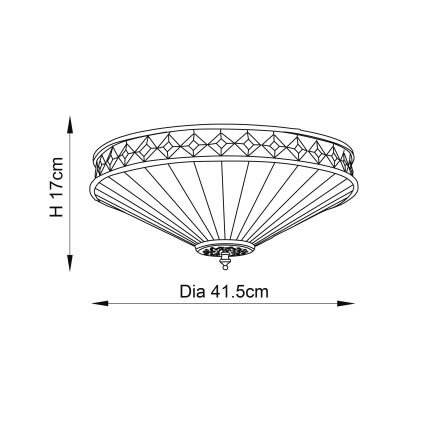 Endon 64145 - Plafoniera Tiffany FARGO 2xE27/60W/230V Ø 41,5 cm