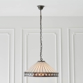 Endon 64147 - Lampadario a catena in stile Tiffany FARGO, 1 x E27, max 60 W, 230 V, Ø 50 cm