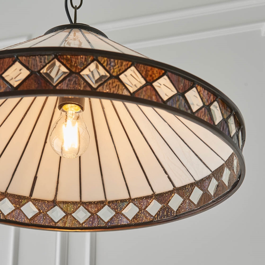 Endon 64147 - Lampadario a sospensione con catena FARGO 1xE27/60W/230V diametro 50 cm