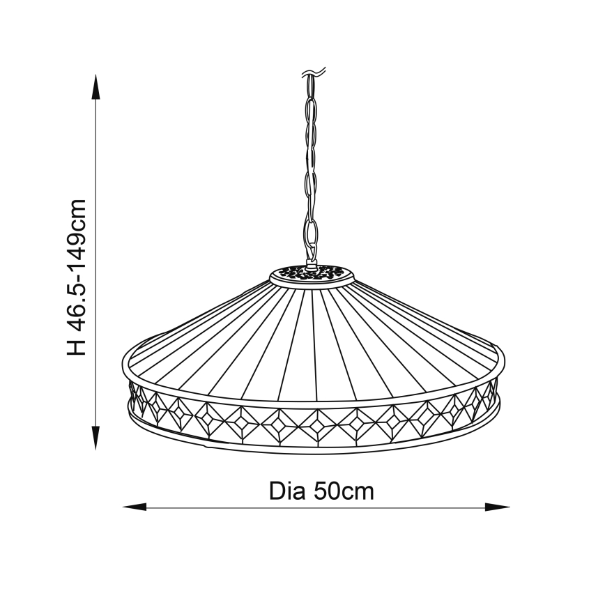 Endon 64147 - Lampadario a sospensione con catena FARGO 1xE27/60W/230V diametro 50 cm