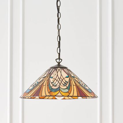 Endon 64162 - Lampadario a catena Tiffany HECTOR 1xE27/60W/230V Ø 40 cm