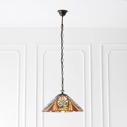 Endon 64162 - Lampadario a sospensione con catena HECTOR 1xE27/60W/230V diametro 40 cm