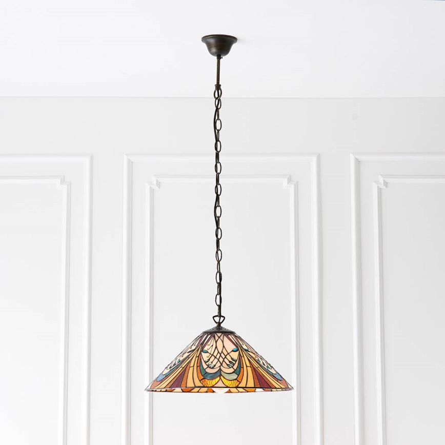Endon 64162 - Lampadario a sospensione con catena HECTOR 1xE27/60W/230V diametro 40 cm