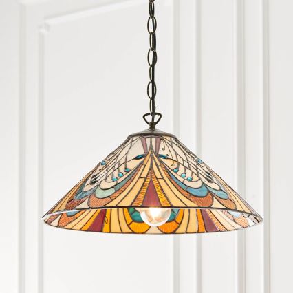 Endon 64162 - Lampadario a sospensione con catena HECTOR 1xE27/60W/230V diametro 40 cm