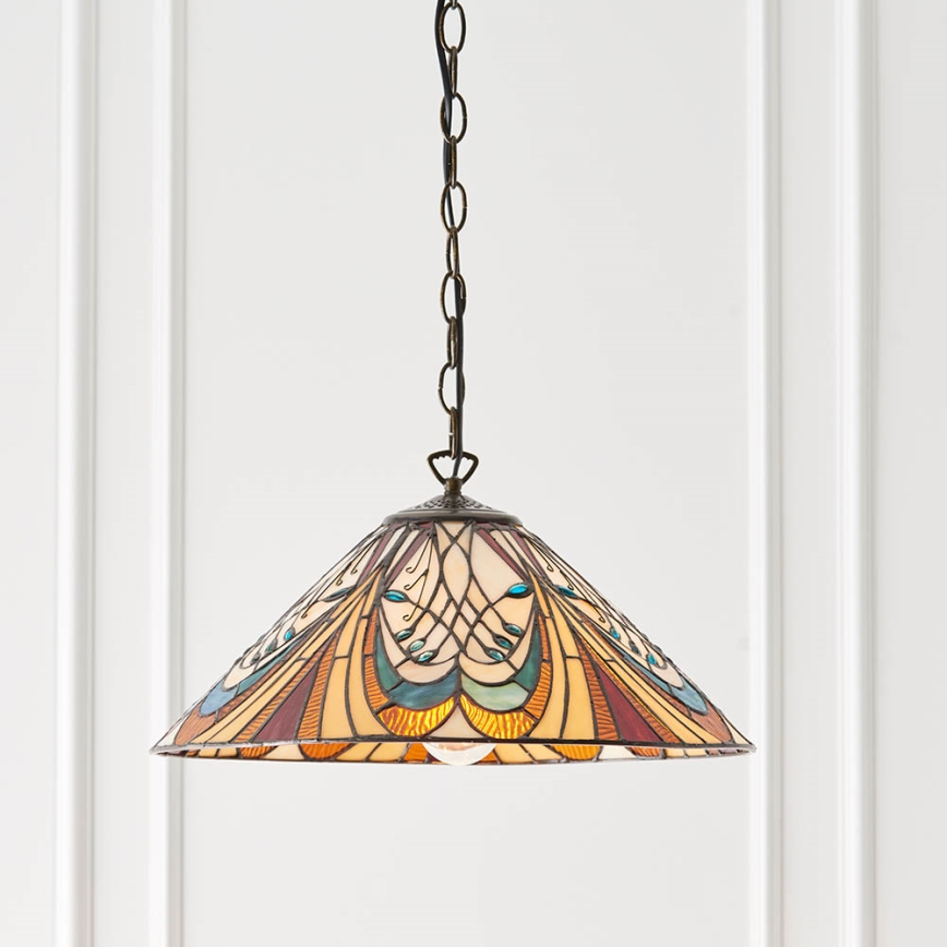 Endon 64162 - Lampadario a sospensione con catena HECTOR 1xE27/60W/230V diametro 40 cm