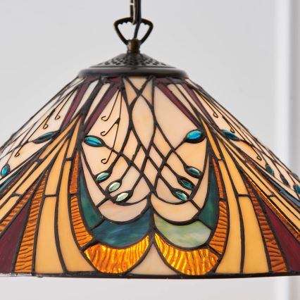 Endon 64162 - Lampadario a sospensione con catena HECTOR 1xE27/60W/230V diametro 40 cm