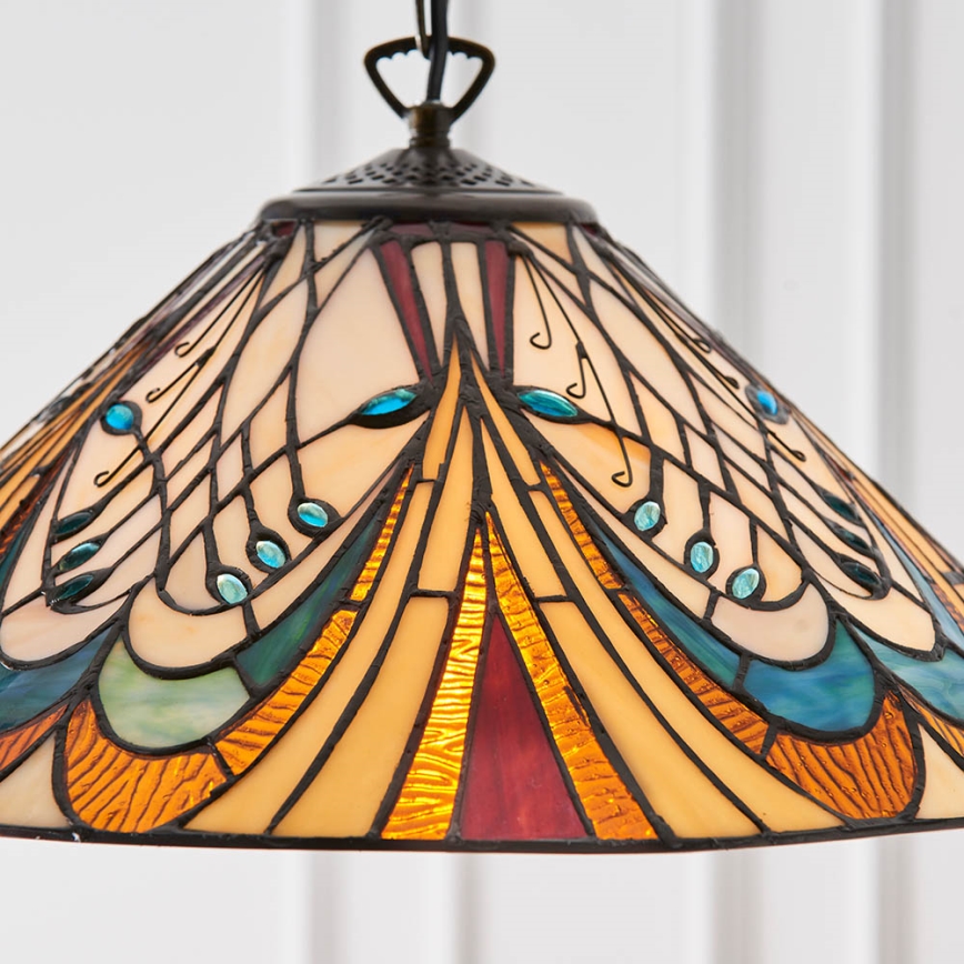 Endon 64162 - Lampadario a sospensione con catena HECTOR 1xE27/60W/230V diametro 40 cm