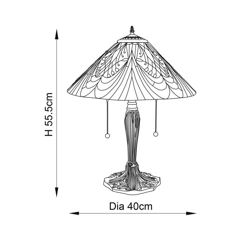 Endon 64163 - Lampada da tavolo HECTOR 2xE27/60W/230V diam. 40 cm