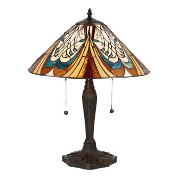 Endon 64163 - Lampada da tavolo Tiffany HECTOR 2xE27/60W/230V Ø 40 cm