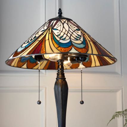 Endon 64163 - Lampada da tavolo Tiffany HECTOR 2xE27/60W/230V Ø 40 cm