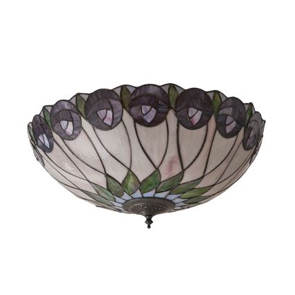 Endon 64173 - Plafoniera in stile Tiffany HUTCHINSON 2xE27/60W/230V Ø 50 cm