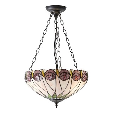 Endon 64175 - Lampadario a catena in stile Tiffany HUTCHINSON 3xE27/60W/230V Ø 40 cm