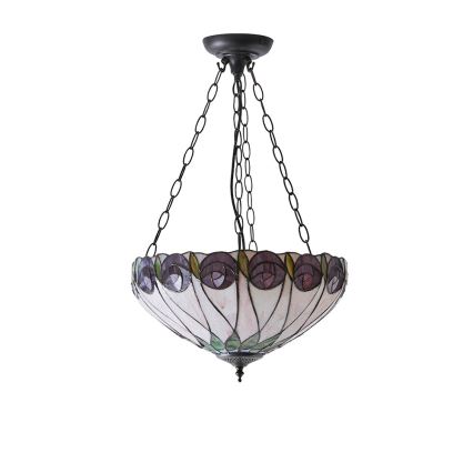 Endon 64175 - Lampadario a catena in stile Tiffany HUTCHINSON 3xE27/60W/230V Ø 40 cm