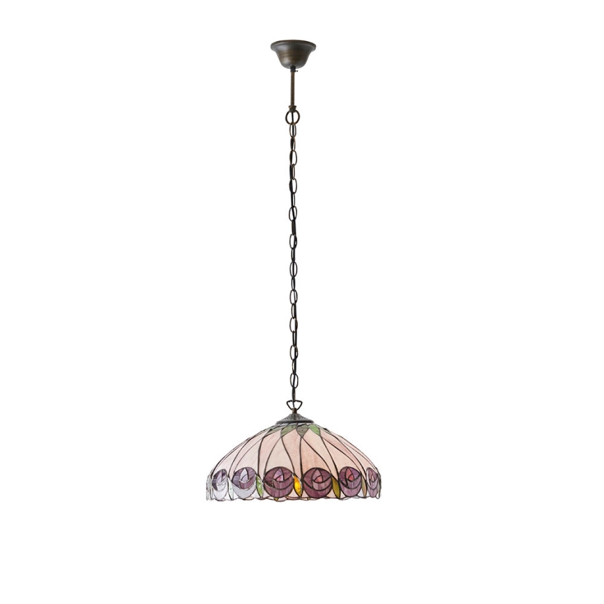 Endon 64176 - Lampadario a catena Tiffany HUTCHINSON 1xE27/60W/230V Ø 40 cm