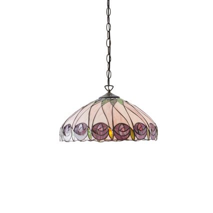Endon 64176 - Lampadario a catena Tiffany HUTCHINSON 1xE27/60W/230V Ø 40 cm
