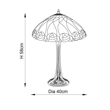 Endon 64177 - Lampada da tavolo Tiffany HUTCHINSON 1xE27/60W/230V Ø 40 cm