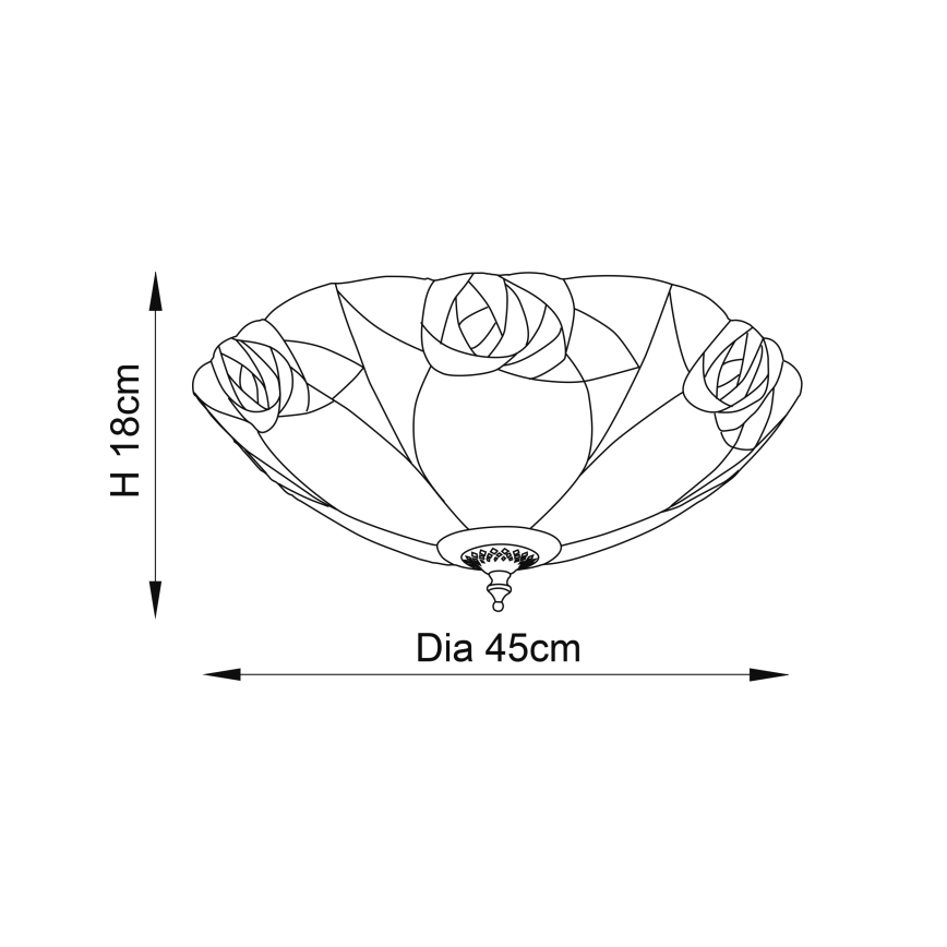 Endon 64182 - Plafoniera Tiffany INGRAM 2xE27/60W/230V Ø 45 cm