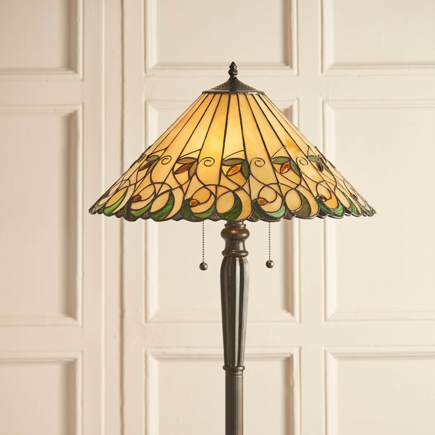 Endon 64192 - Lampada da terra in stile Tiffany JAMELIA 2xE27/60W/230V Ø 50 cm