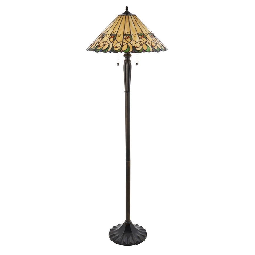 Endon 64192 - Lampada da terra in stile Tiffany JAMELIA 2xE27/60W/230V Ø 50 cm