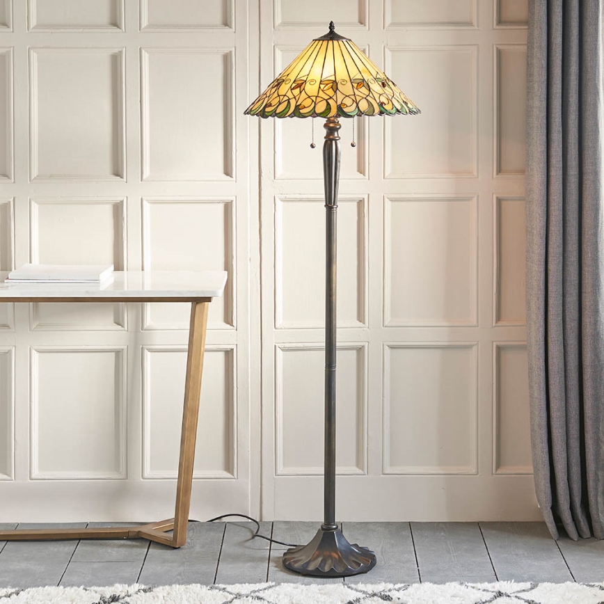 Endon 64192 - Lampada da terra JAMELIA 2xE27/60W/230V Ø 50 cm
