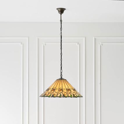 Endon 64194 - Lampadario a sospensione con catena JAMELIA 3xE27/60W/230V diametro 50 cm