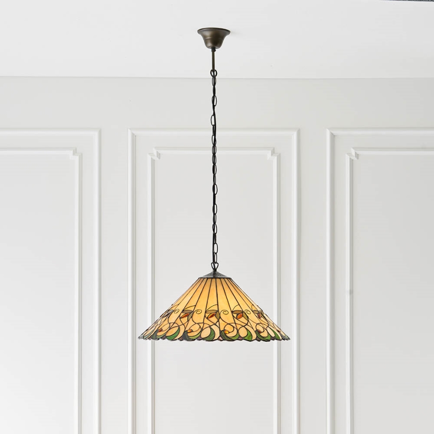 Endon 64194 - Lampadario a sospensione con catena JAMELIA 3xE27/60W/230V diametro 50 cm