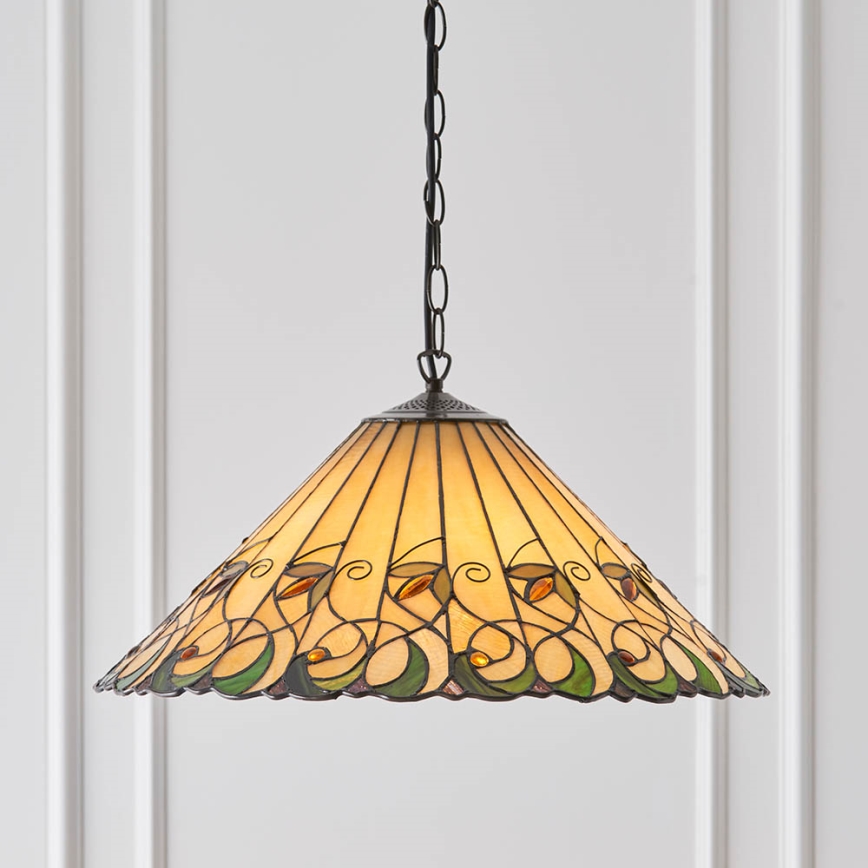 Endon 64194 - Lampadario a sospensione con catena JAMELIA 3xE27/60W/230V diametro 50 cm
