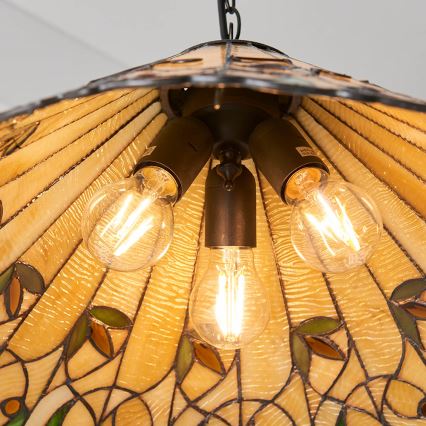 Endon 64194 - Lampadario a sospensione con catena JAMELIA 3xE27/60W/230V diametro 50 cm