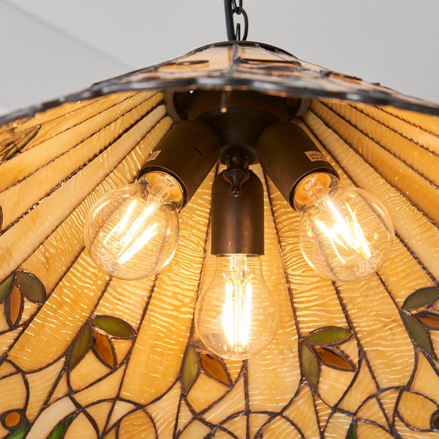 Endon 64194 - Lampadario a sospensione con catena JAMELIA 3xE27/60W/230V diametro 50 cm