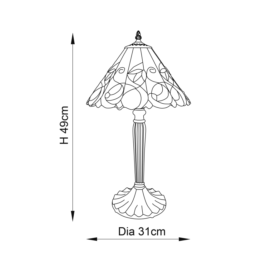 Endon 64195 - Lampada da tavolo Tiffany JAMELIA 1xE27/60W/230V Ø 31 cm