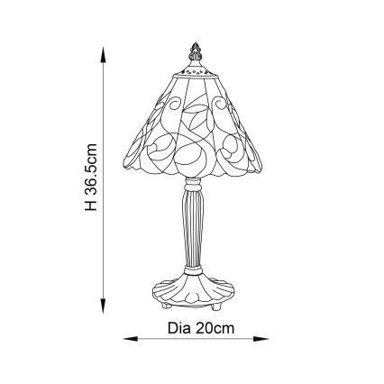 Endon 64196 - Lampada da tavolo Tiffany JAMELIA 1xE14/40W/230V Ø 20 cm