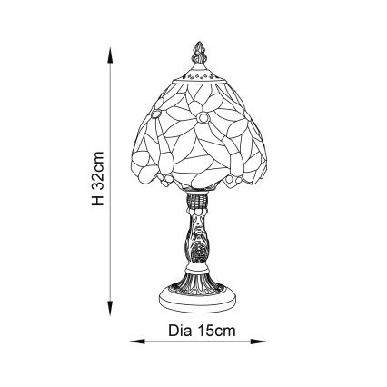 Endon 64246 - Lampada da tavolo LORETTE 1xE14/40W/230V diametro 15 cm