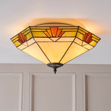 Endon 64284 - Plafoniera Tiffany NEVADA 2xE27/60W/230V Ø 40 cm