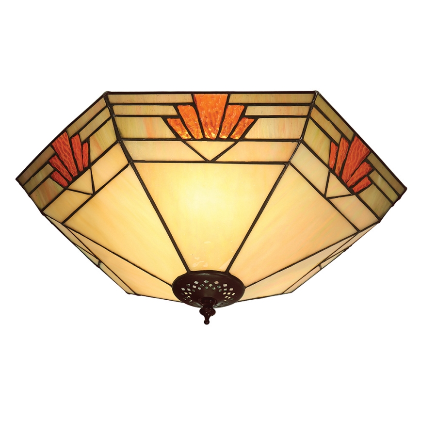 Endon 64284 - Plafoniera Tiffany NEVADA 2xE27/60W/230V Ø 40 cm