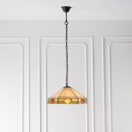 Endon 64285 - Lampadario a sospensione con catena NEVADA 1xE27/60W/230V diametro 35 cm