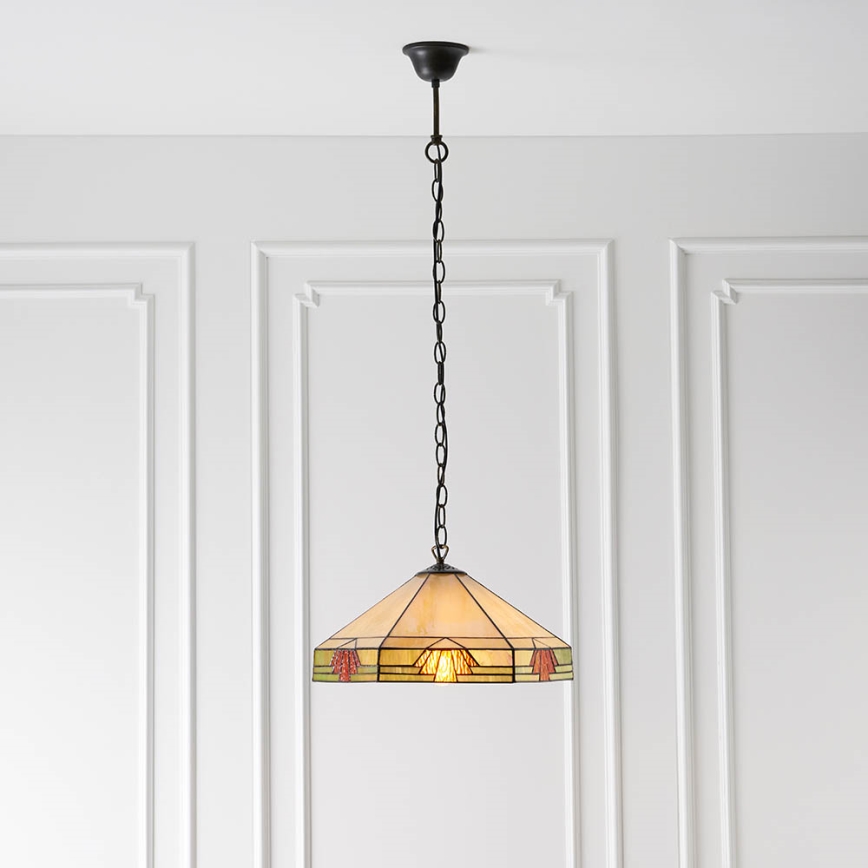 Endon 64285 - Lampadario a sospensione con catena NEVADA 1xE27/60W/230V diametro 35 cm