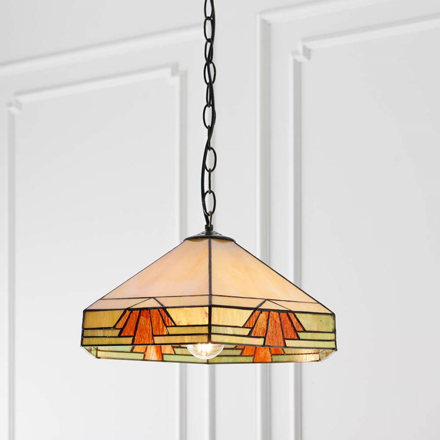 Endon 64285 - Lampadario a sospensione con catena NEVADA 1xE27/60W/230V diametro 35 cm