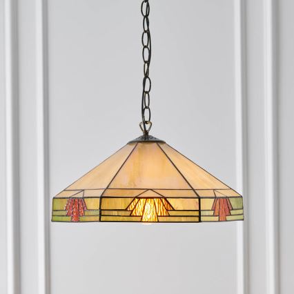 Endon 64285 - Lampadario a sospensione con catena NEVADA 1xE27/60W/230V diametro 35 cm