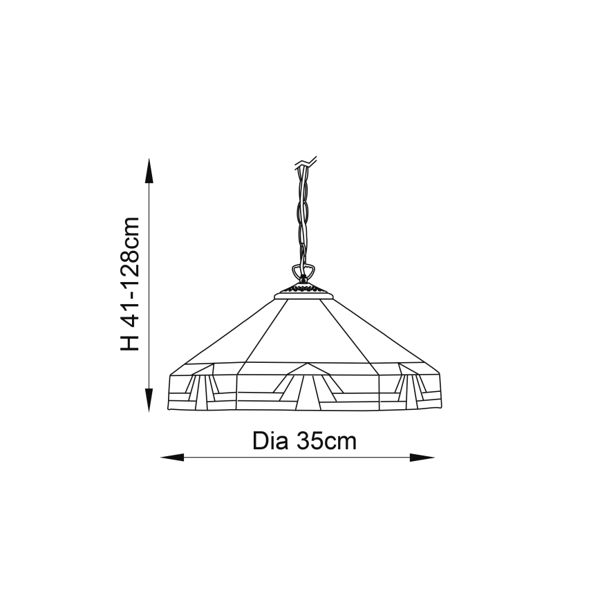 Endon 64285 - Lampadario a sospensione con catena NEVADA 1xE27/60W/230V diametro 35 cm